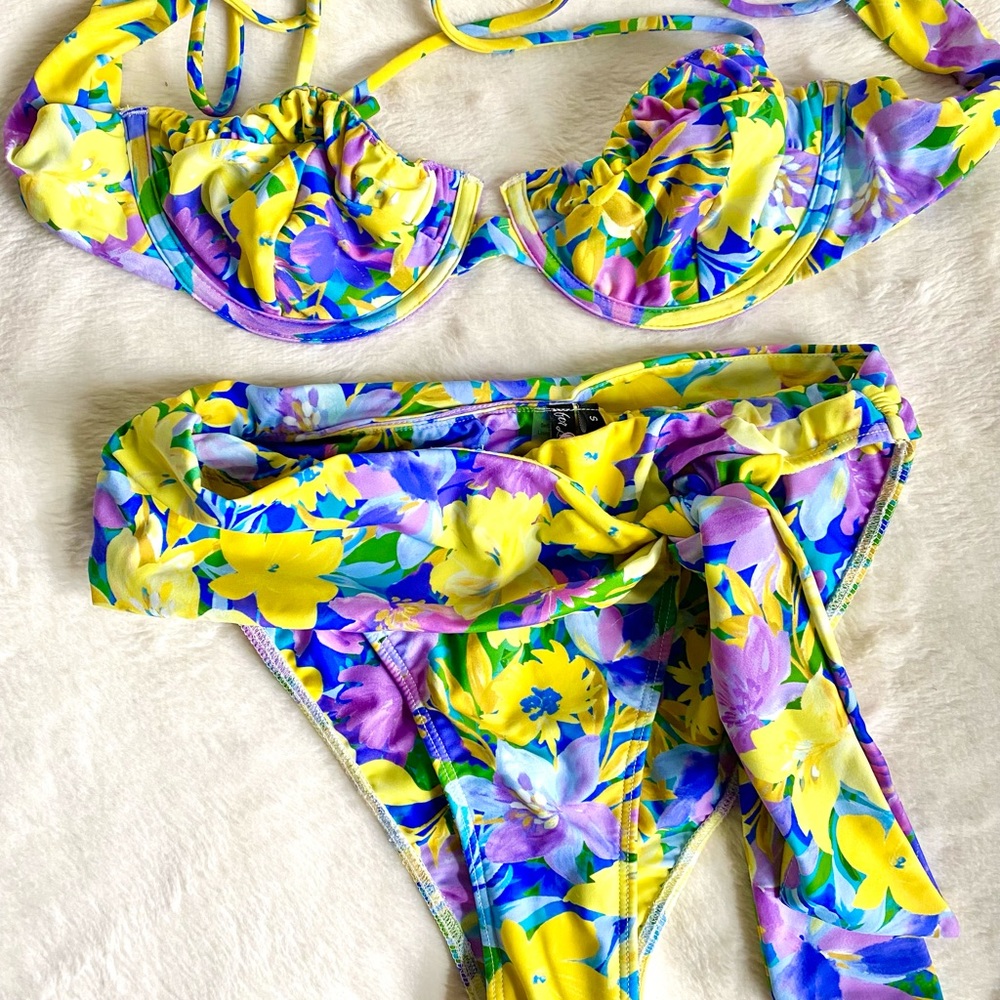 For Love & Lemons - Daffodil Bikini Top & High Waisted Bottom
